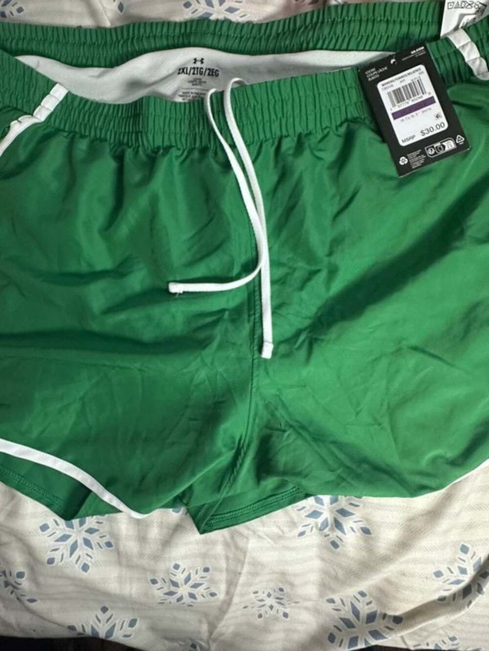Under Armour Women’s Green Athletic Running Shorts NWT Size 2XL XXL Drawstring